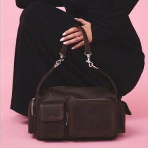 NA-KD Brown Leather Utility Bag